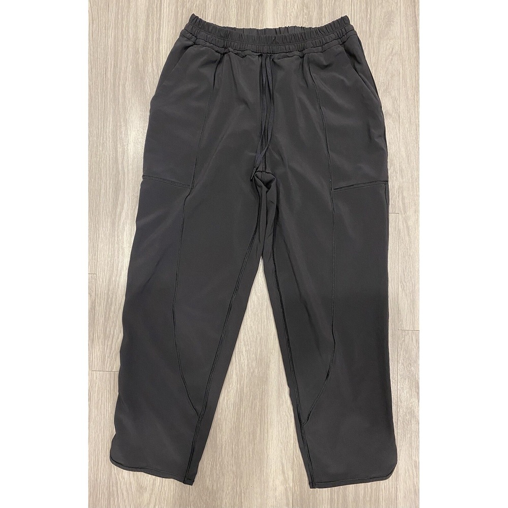 Lululemon Womens Pants Size 4 Black Crop Front Pockets Drawstring EUC‎